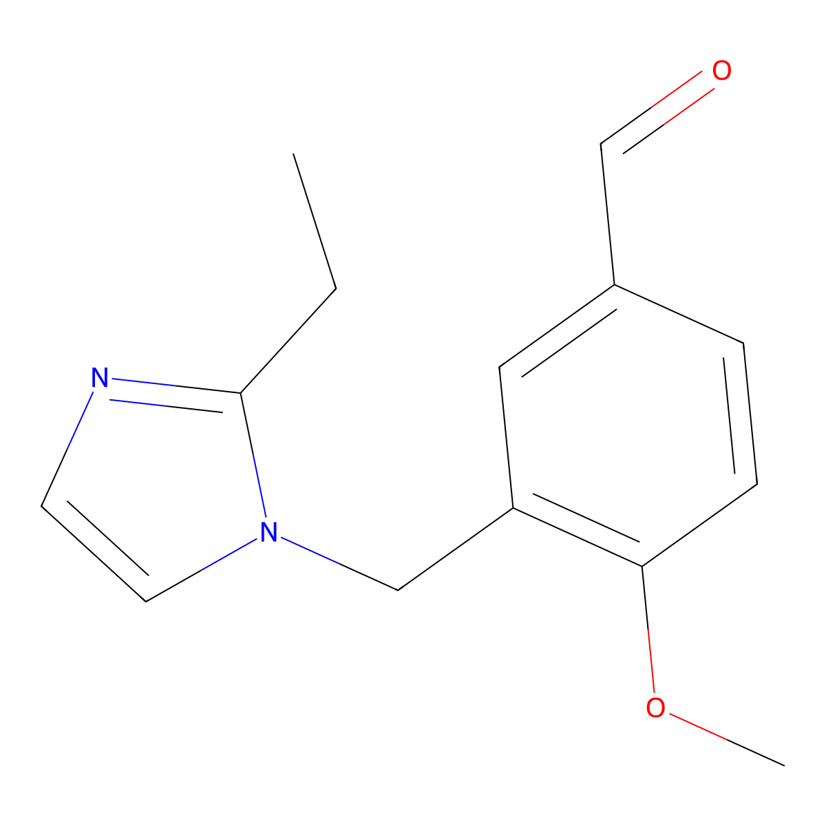 3-(2-Ethyl-imidazol-1-ylmethyl)-4-methoxy-benzaldehyde molecular structure, CAS 1052542-54-7