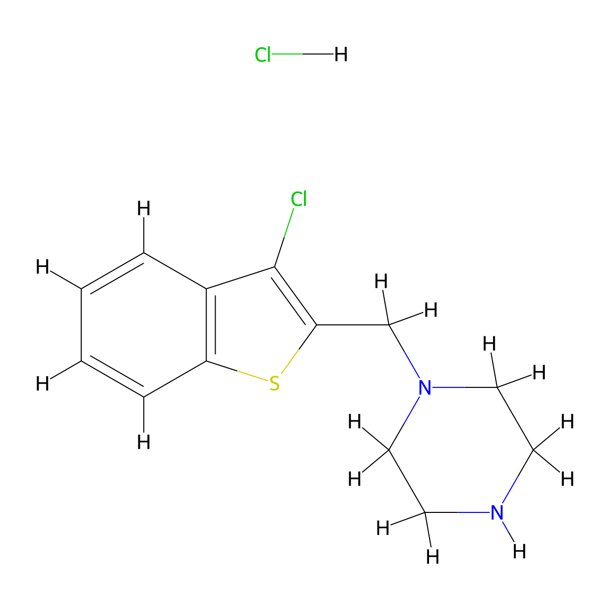 1-[(3-Chloro-1-benzothiophen-2-yl)methyl]piperazine hydrochloride molecular structure, CAS 1052542-81-0