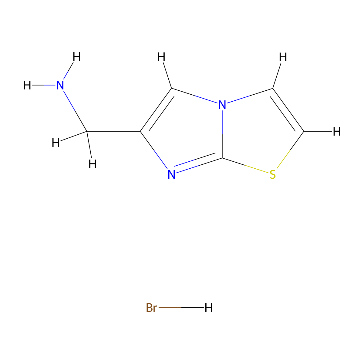 {Imidazo[2,1-b][1,3]thiazol-6-yl}methanamine hydrobromide molecular structure, CAS 1052543-01-7