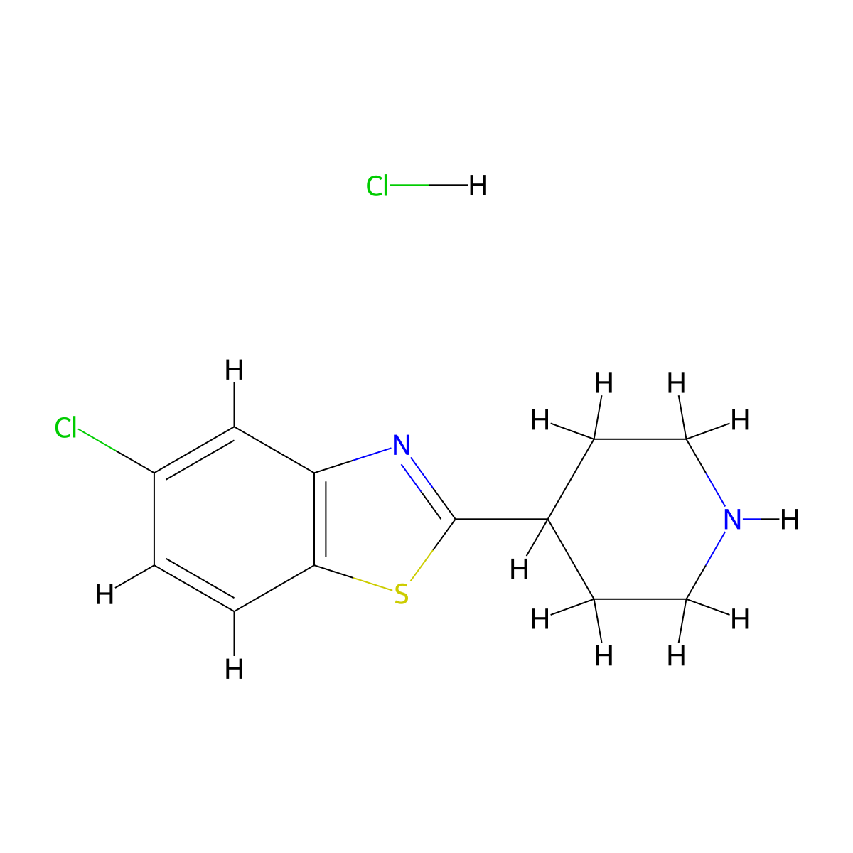 5-Chloro-2-piperidin-4-yl-1,3-benzothiazole hydrochloride molecular structure, CAS 1052543-21-1