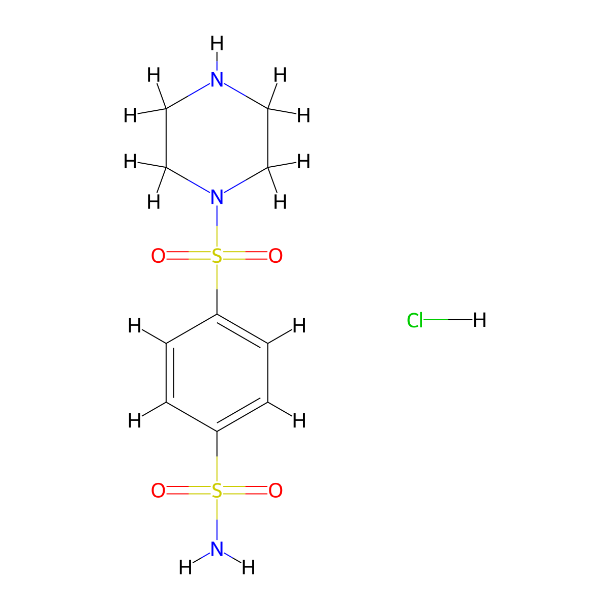 4-(Piperazine-1-sulfonyl)benzene-1-sulfonamide hydrochloride molecular structure, CAS 1052543-23-3