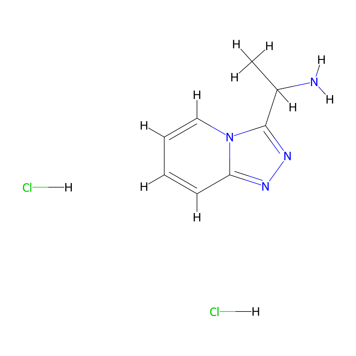 1-((1,2,4)Triazolo(4,3-a)pyridin-3-yl)ethan-1-amine dihydrochloride molecular structure, CAS 1052543-81-3