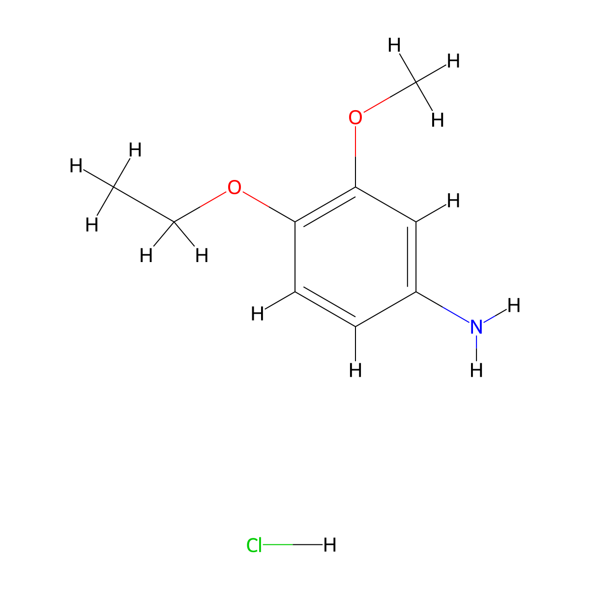 4-Ethoxy-3-methoxyaniline hydrochloride molecular structure, CAS 1052543-98-2