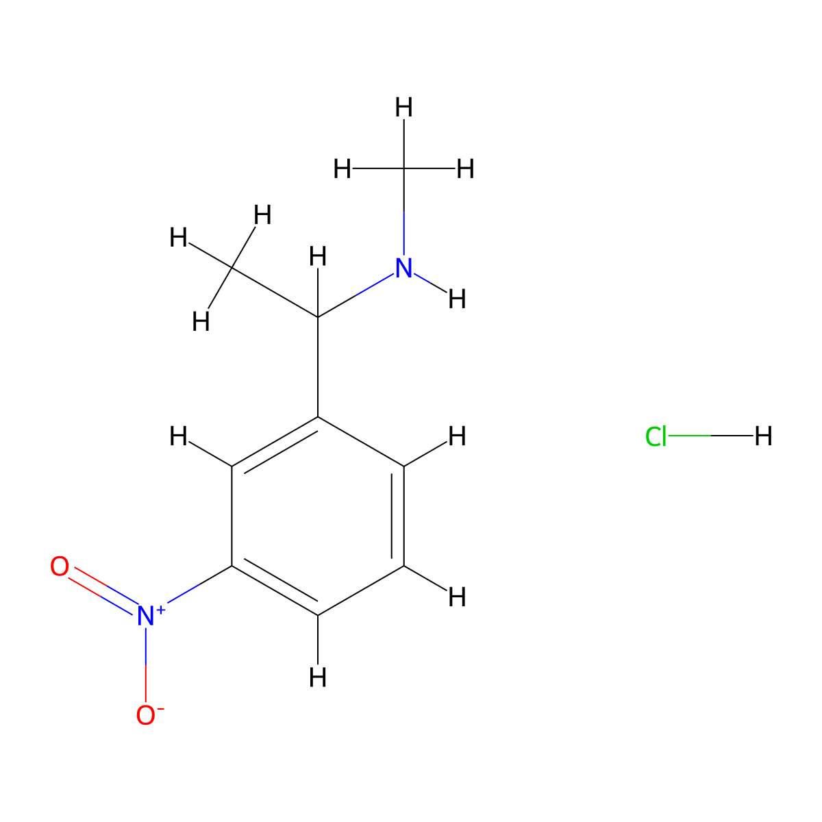 Methyl[1-(3-nitrophenyl)ethyl]amine hydrochloride molecular structure, CAS 1052544-06-5