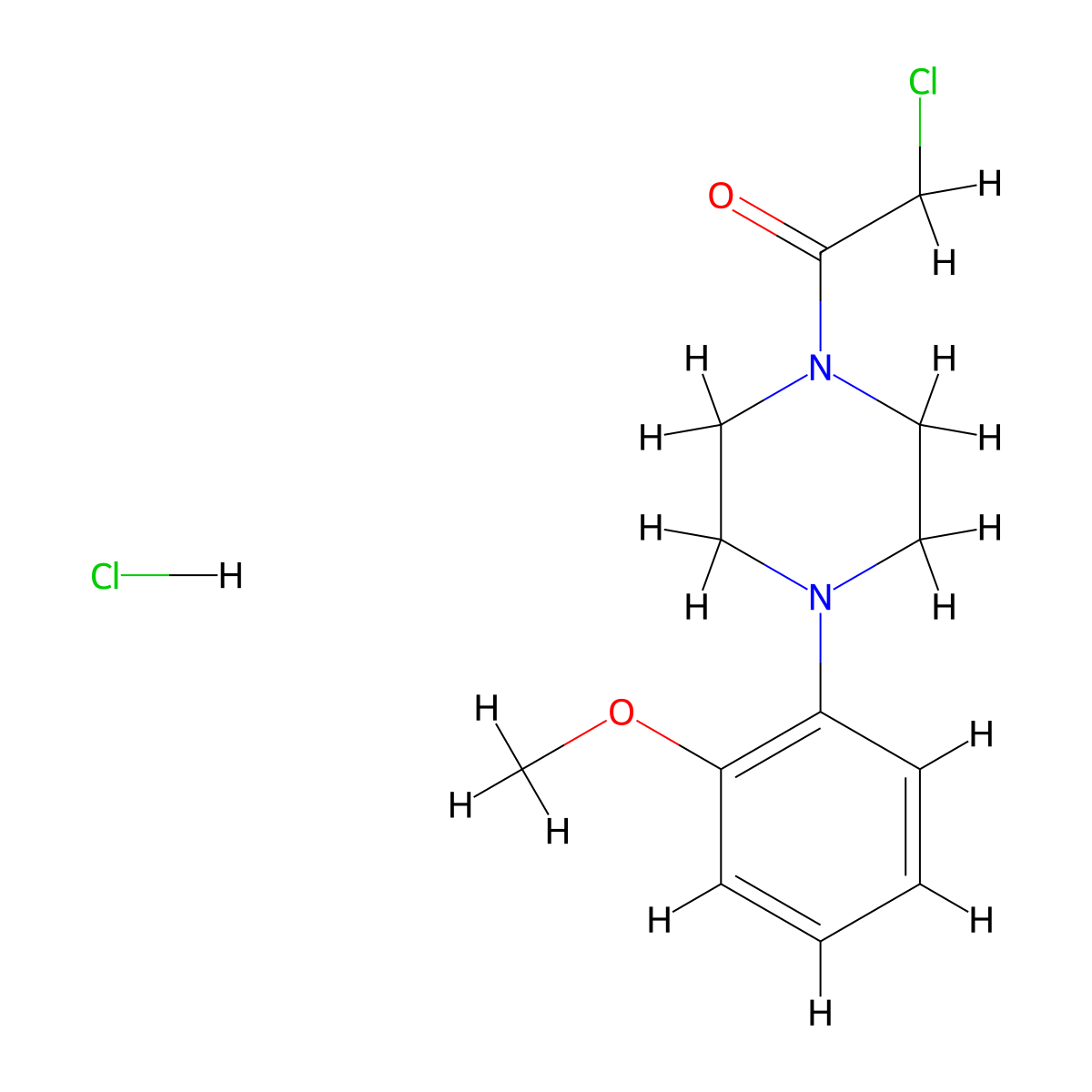 1-(Chloroacetyl)-4-(2-methoxyphenyl)piperazine hydrochloride molecular structure, CAS 1052544-08-7
