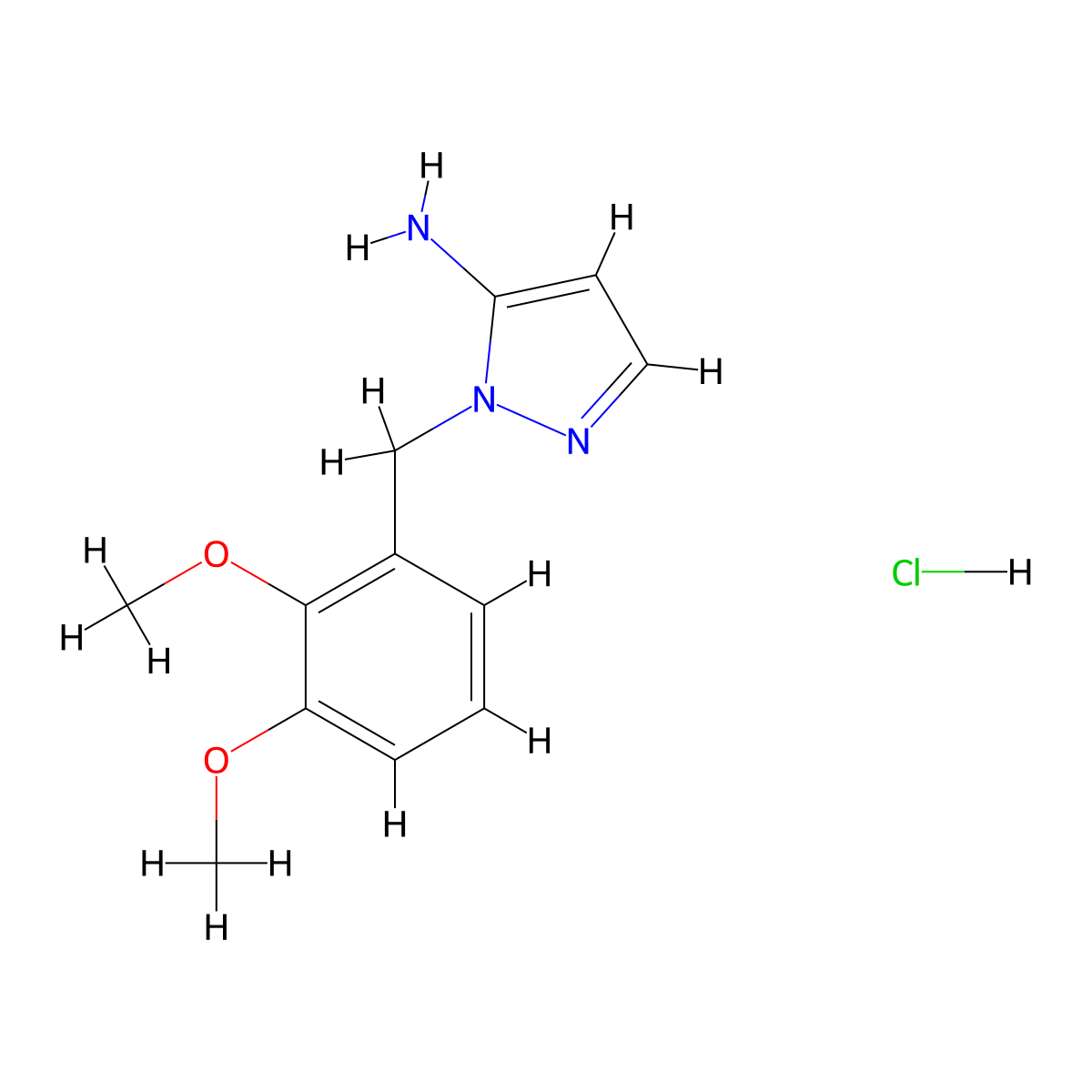 1-[(2,3-dimethoxyphenyl)methyl]-1H-pyrazol-5-amine hydrochloride molecular structure, CAS 1052544-71-4