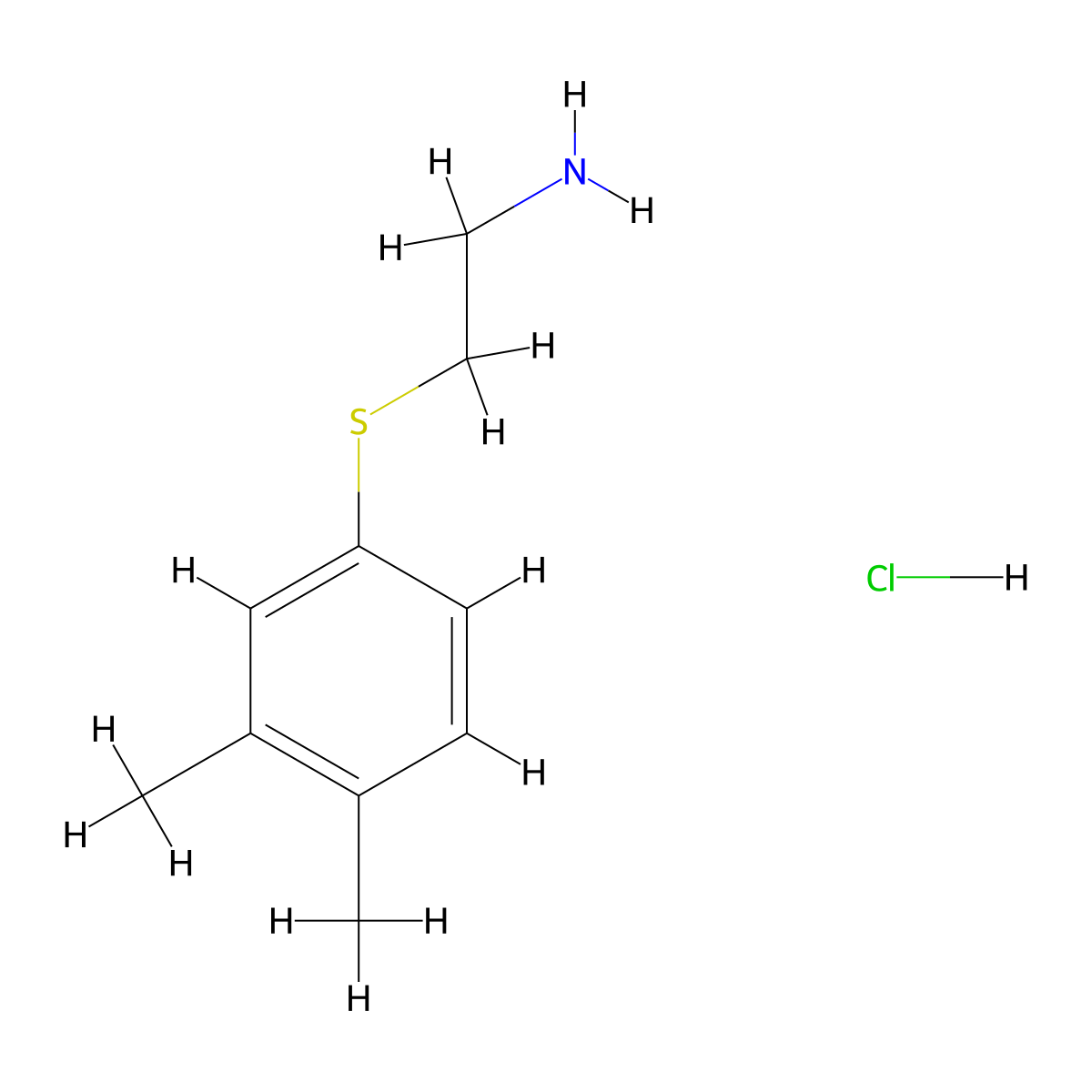 2-[(3,4-Dimethylphenyl)thio]ethanamine hydrochloride molecular structure, CAS 1052544-92-9