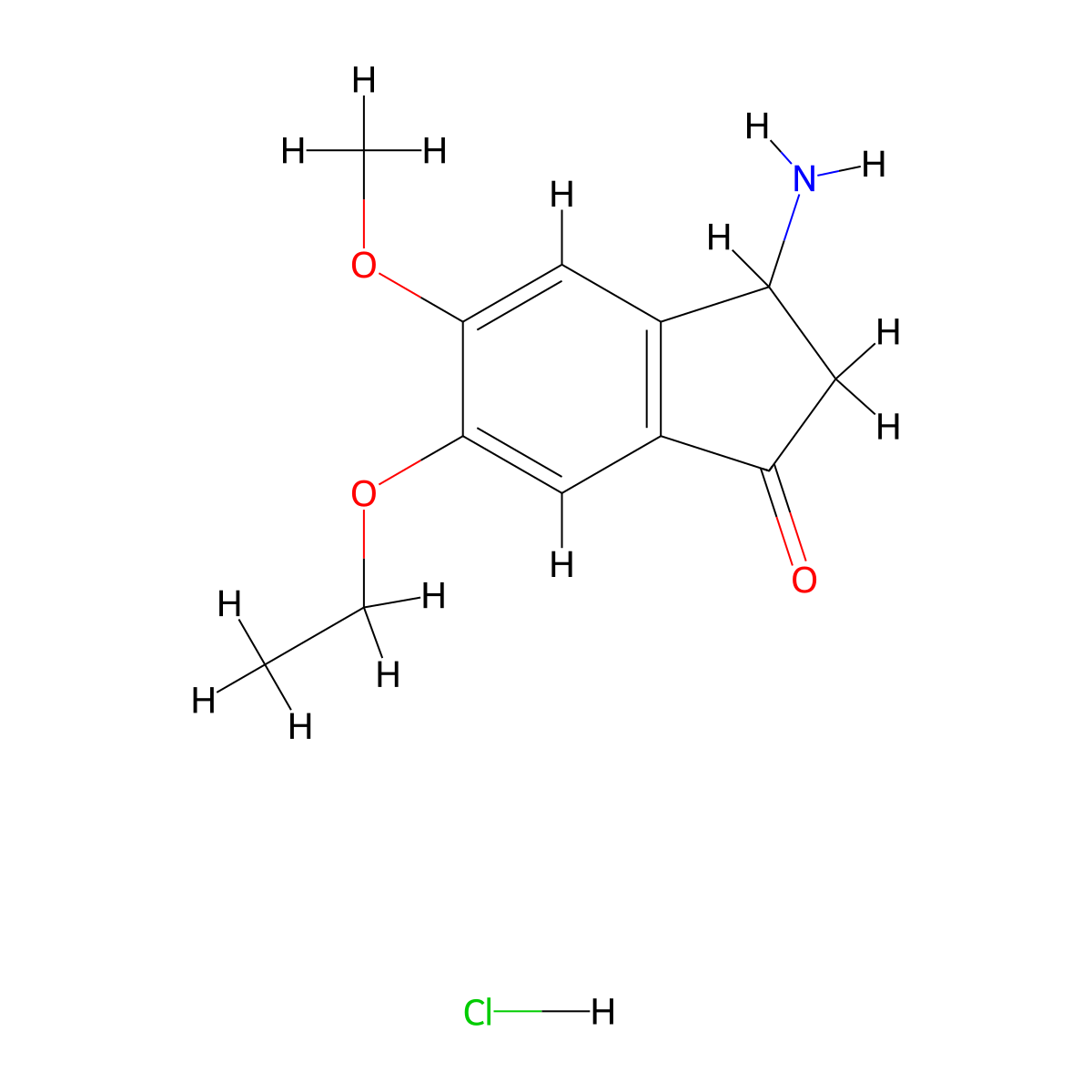 5-Ethoxy-6-methoxy-3-oxo-1-indanaminium chloride molecular structure, CAS 1052545-06-8