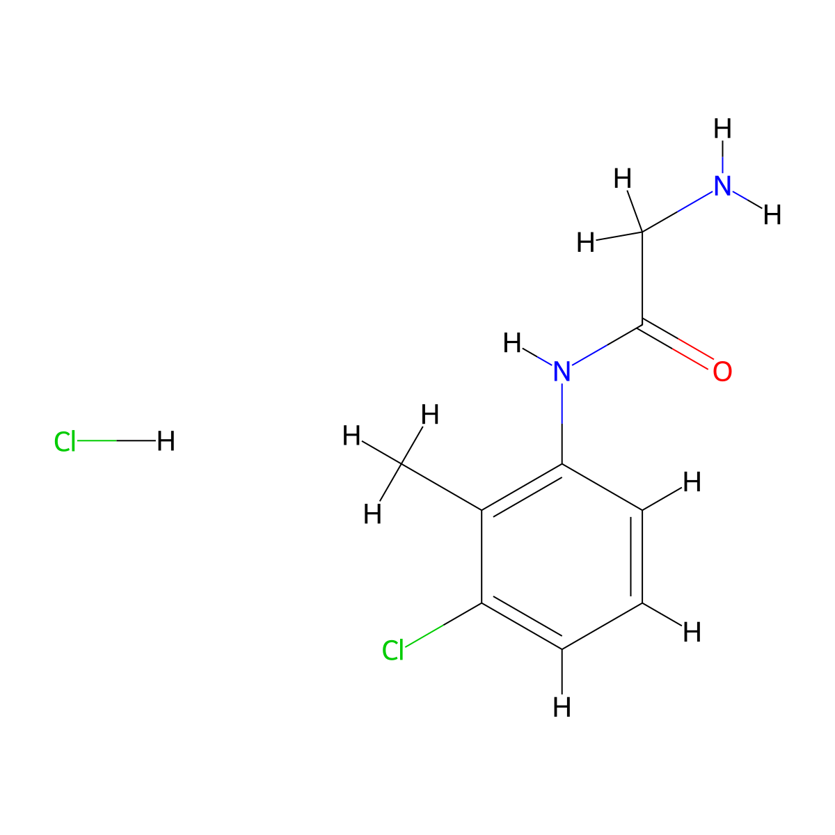 2-amino-N-(3-chloro-2-methylphenyl)acetamide hydrochloride molecular structure, CAS 1052545-13-7