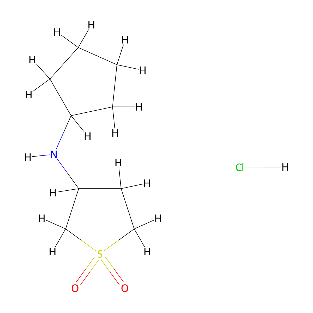 3-(Cyclopentylamino)-1lambda6-thiolane-1,1-dione hydrochloride molecular structure, CAS 1052545-34-2