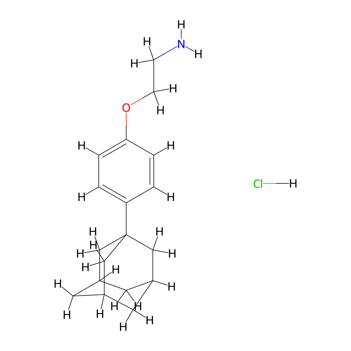 2-(4-(Adamantan-1-yl)phenoxy)ethan-1-amine hydrochloride molecular structure, CAS 1052545-53-5