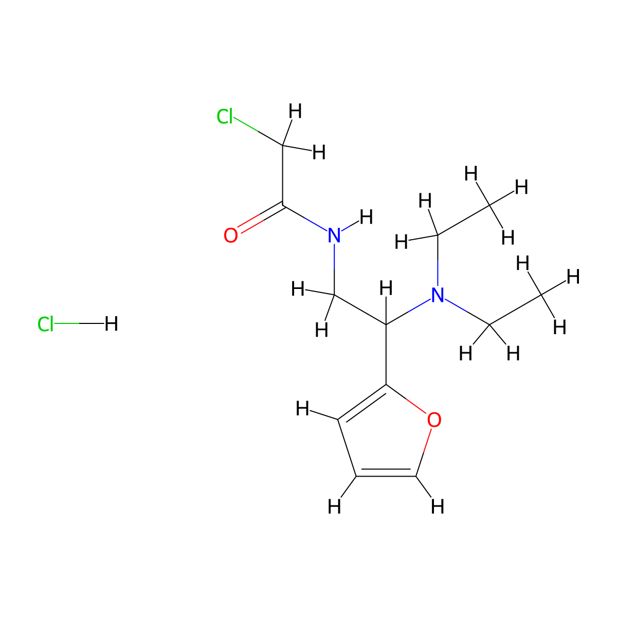 2-chloro-N-[2-(diethylamino)-2-(furan-2-yl)ethyl]acetamide hydrochloride molecular structure, CAS 1052545-64-8