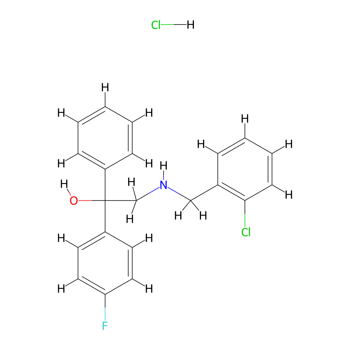 2-[(2-Chlorobenzyl)amino]-1-(4-fluorophenyl)-1-phenyl-1-ethanol hydra chloride molecular structure, CAS 1052545-78-4