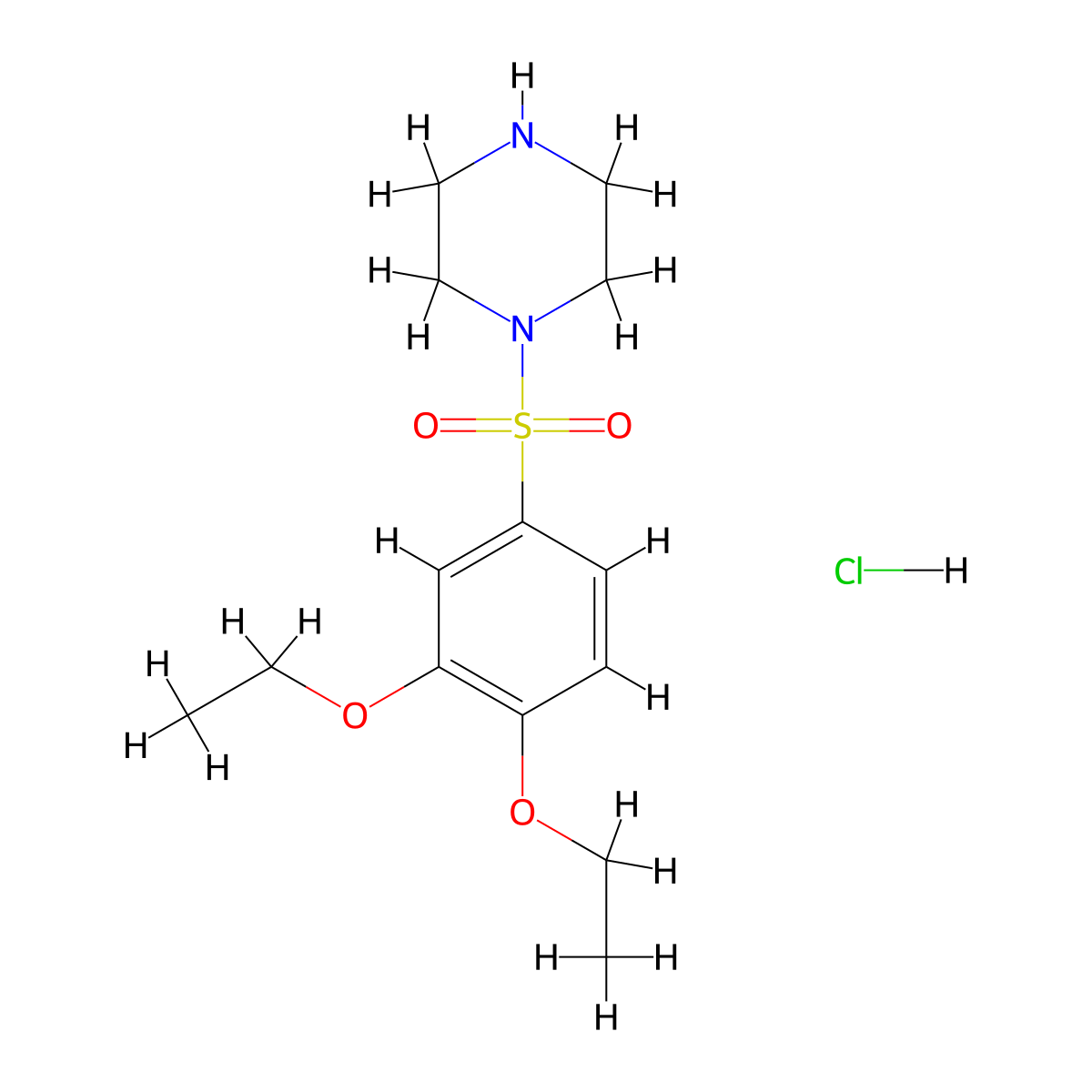 1-(3,4-Diethoxybenzenesulfonyl)piperazine hydrochloride molecular structure, CAS 1052545-83-1