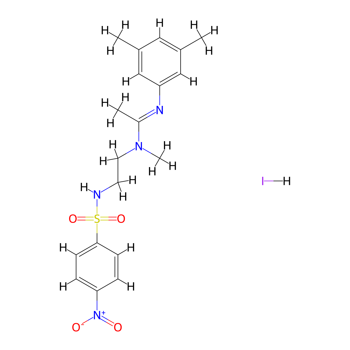 N'-(3,5-dimethylphenyl)-N-methyl-N-(2-{[(4-nitrophenyl)sulfonyl]amino}ethyl)ethanimidamide molecular structure, CAS 1052545-90-0