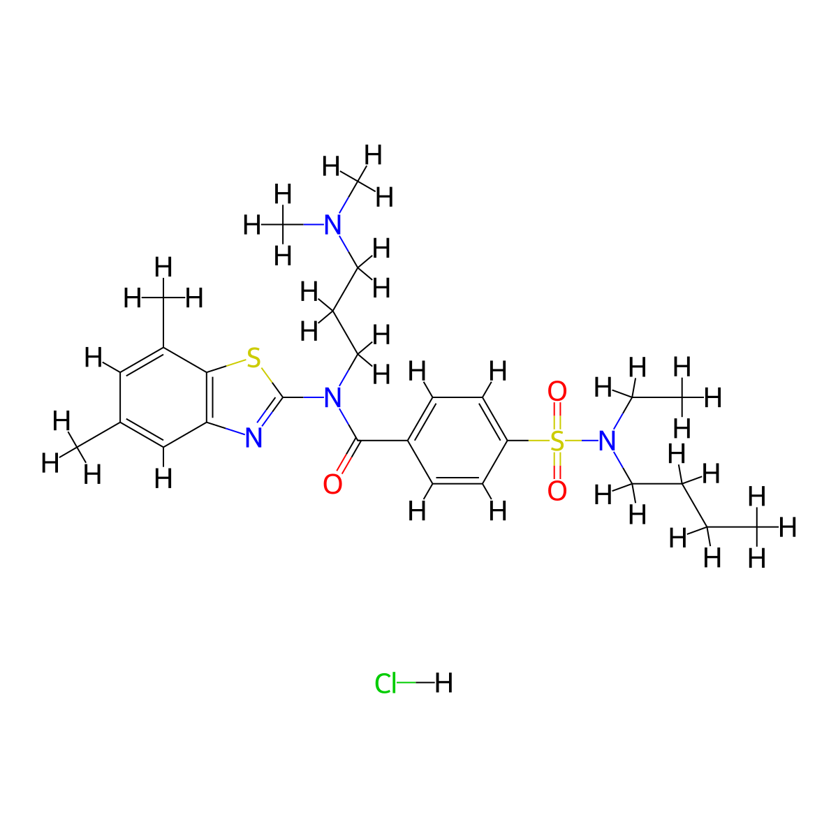4-(N-butyl-N-ethylsulfamoyl)-N-(3-(dimethylamino)propyl)-N-(5,7-dimethylbenzo[d]thiazol-2-yl)benzamide hydrochloride molecular structure, CAS 1052546-09-4