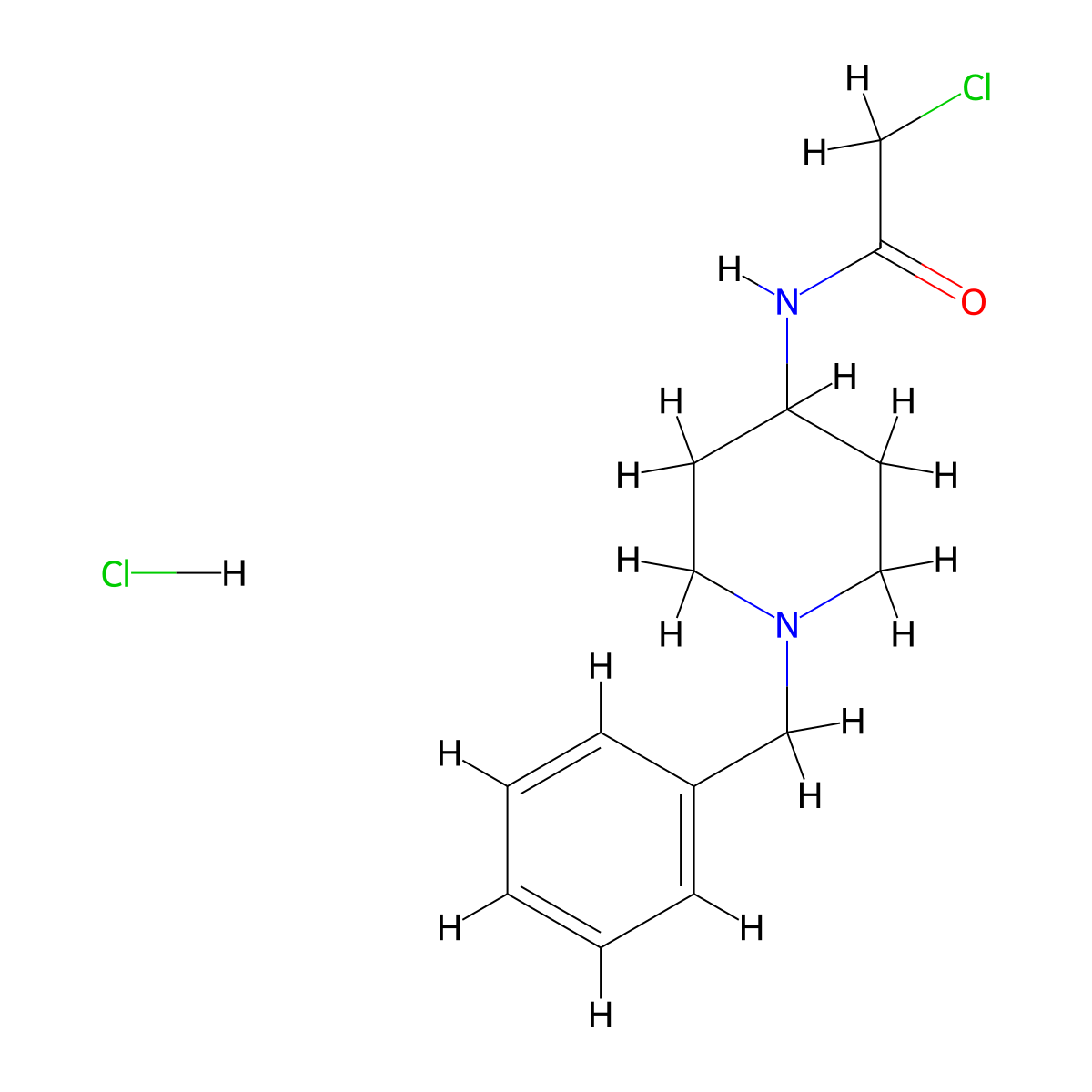 N-(1-benzylpiperidin-4-yl)-2-chloroacetamide hydrochloride molecular structure, CAS 1052546-41-4