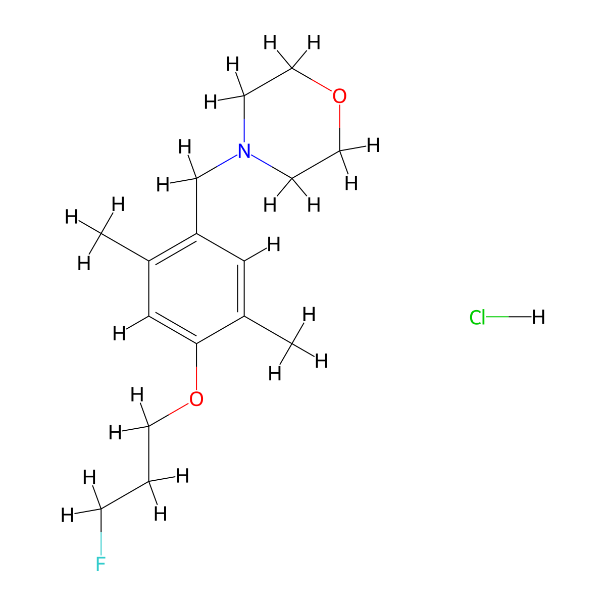 4-[4-(3-Fluoropropoxy)-2,5-dimethylbenzyl]morpholine hydrochloride molecular structure, CAS 1052546-72-1