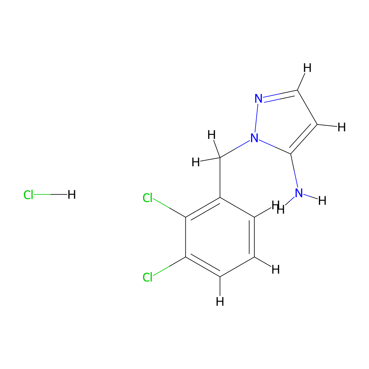 1-[(2,3-dichlorophenyl)methyl]-1H-pyrazol-5-amine hydrochloride molecular structure, CAS 1052546-74-3