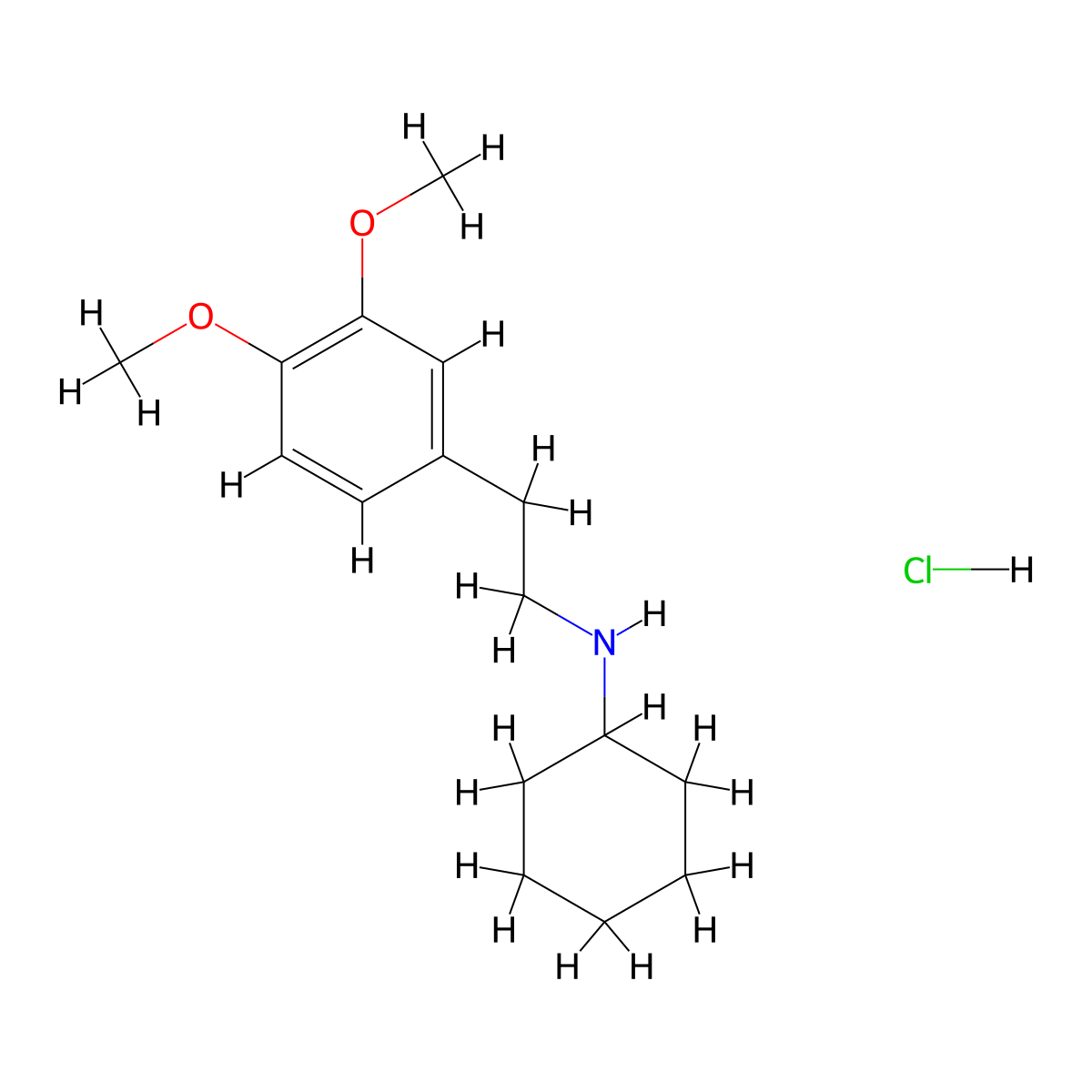 Cyclohexyl-[2-(3,4-dimethoxy-phenyl)-ethyl]-amine hydrochloride molecular structure, CAS 1052546-76-5