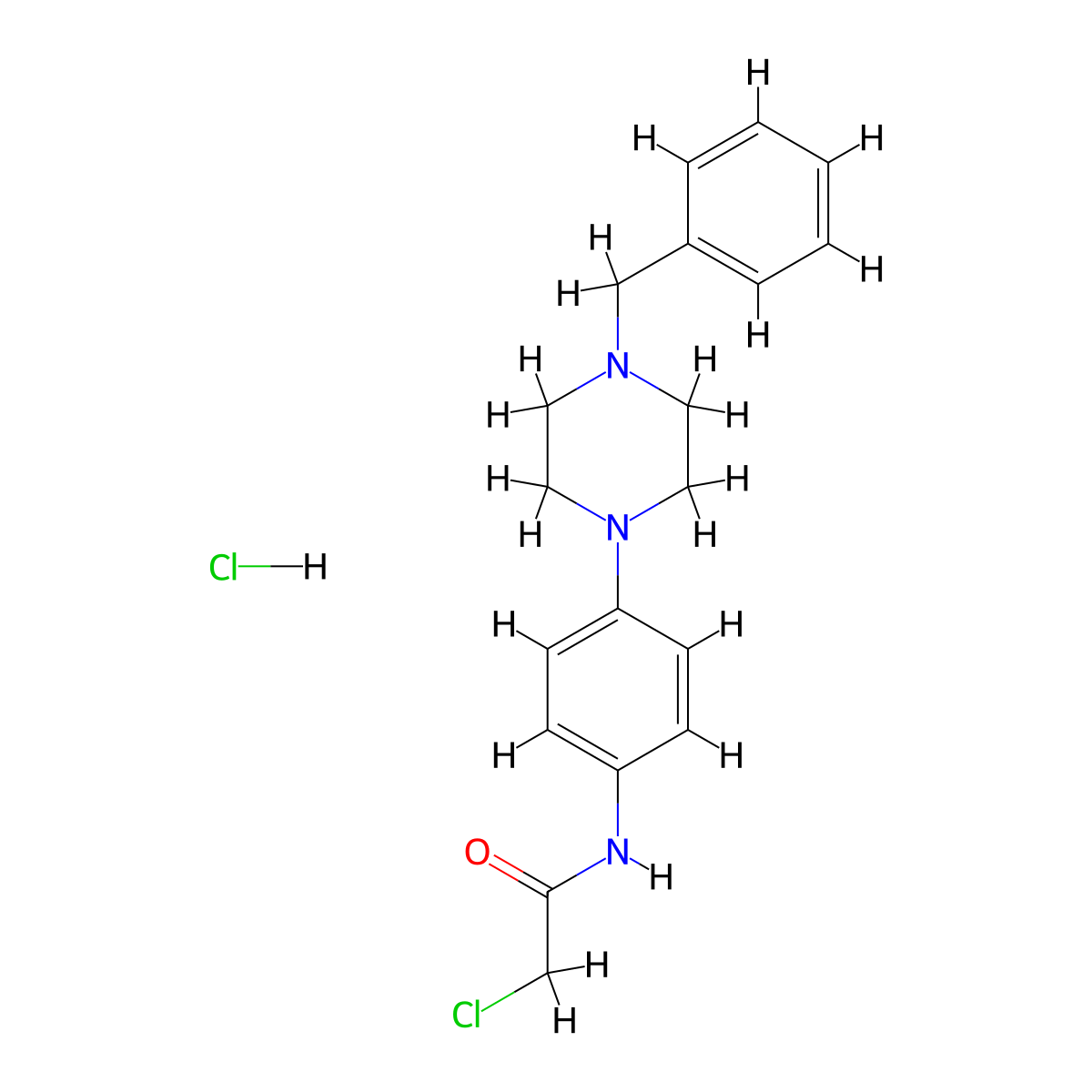 N-[4-(4-benzylpiperazin-1-yl)phenyl]-2-chloroacetamide hydrochloride molecular structure, CAS 1052546-88-9
