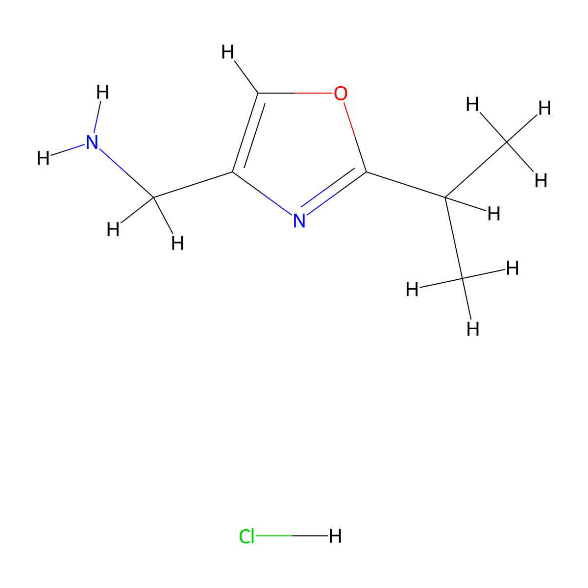 (2-Isopropyloxazol-4-yl)methanamine hydrochloride molecular structure, CAS 1052546-96-9
