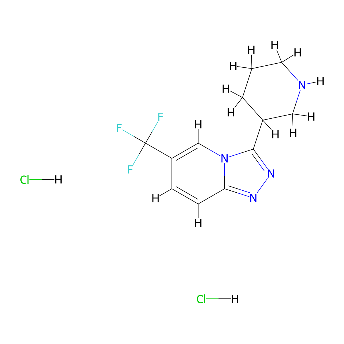 3-Piperidin-3-yl-6-(trifluoromethyl)[1,2,4]triazolo[4,3-a]pyridine dihydrochloride molecular structure, CAS 1052547-33-7