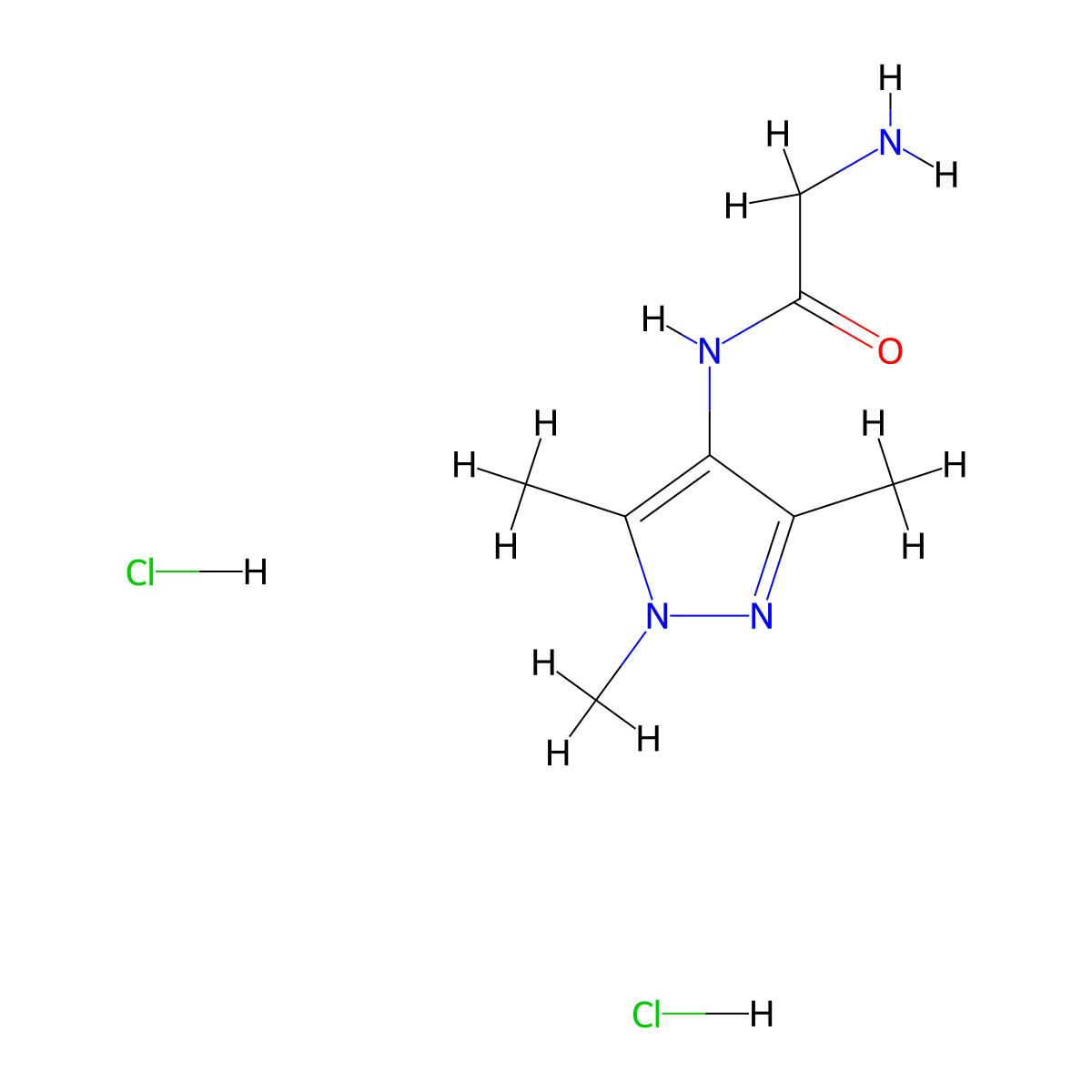 2-amino-N-(trimethyl-1H-pyrazol-4-yl)acetamide dihydrochloride molecular structure, CAS 1052547-49-5