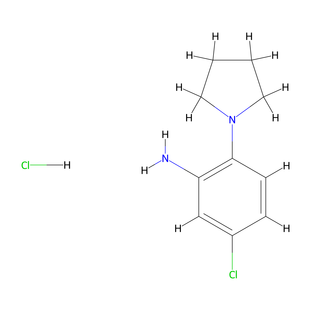 5-Chloro-2-(pyrrolidin-1-yl)aniline hydrochloride molecular structure, CAS 1052547-63-3