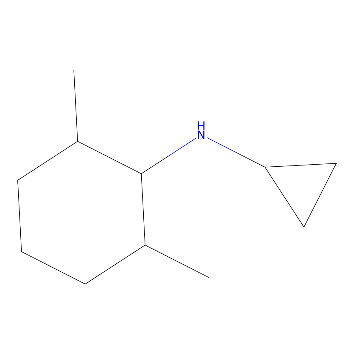 N-cyclopropyl-2,6-dimethylcyclohexan-1-amine molecular structure, CAS 1052547-73-5