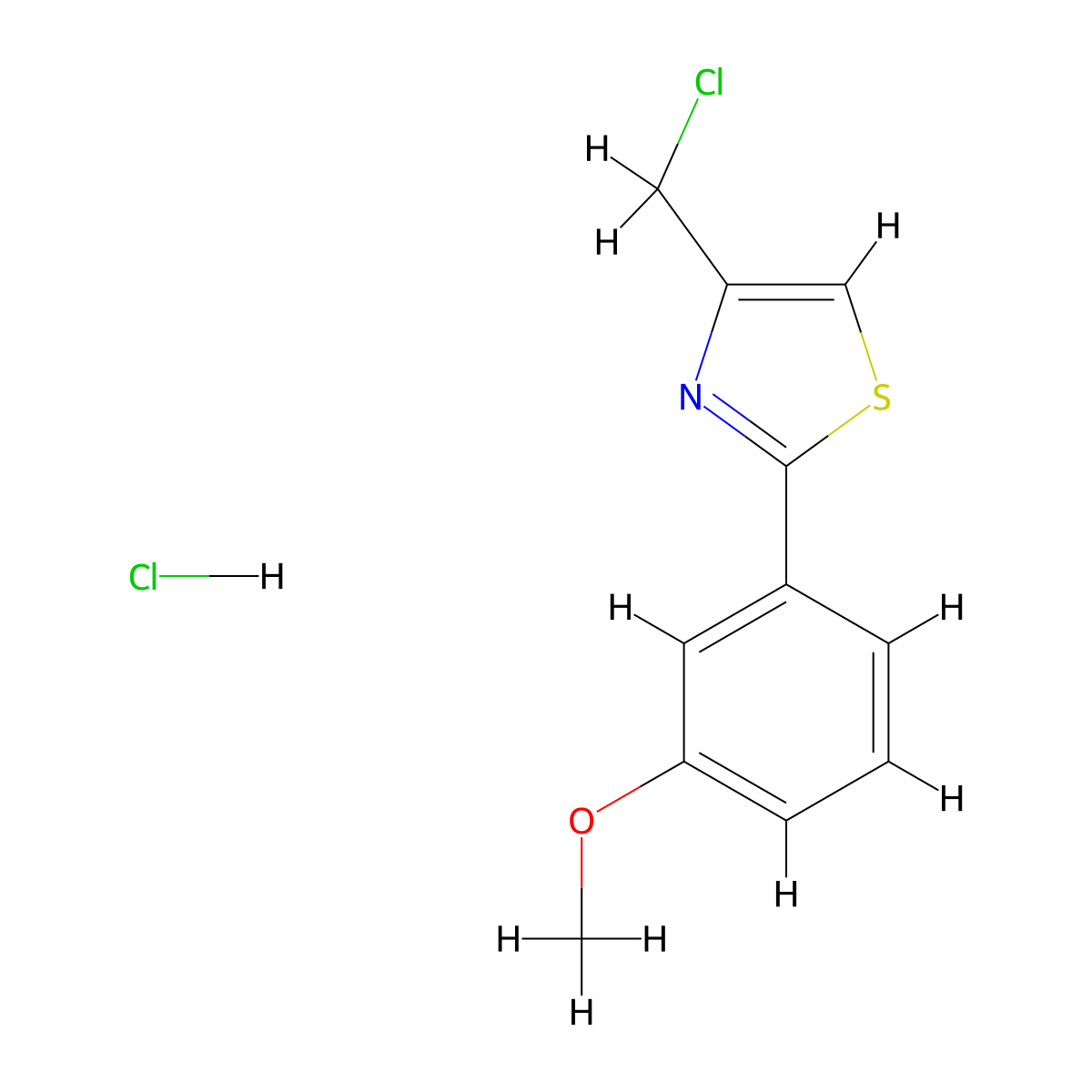 4-(Chloromethyl)-2-(3-methoxyphenyl)-1,3-thiazole hydrochloride molecular structure, CAS 1052547-84-8