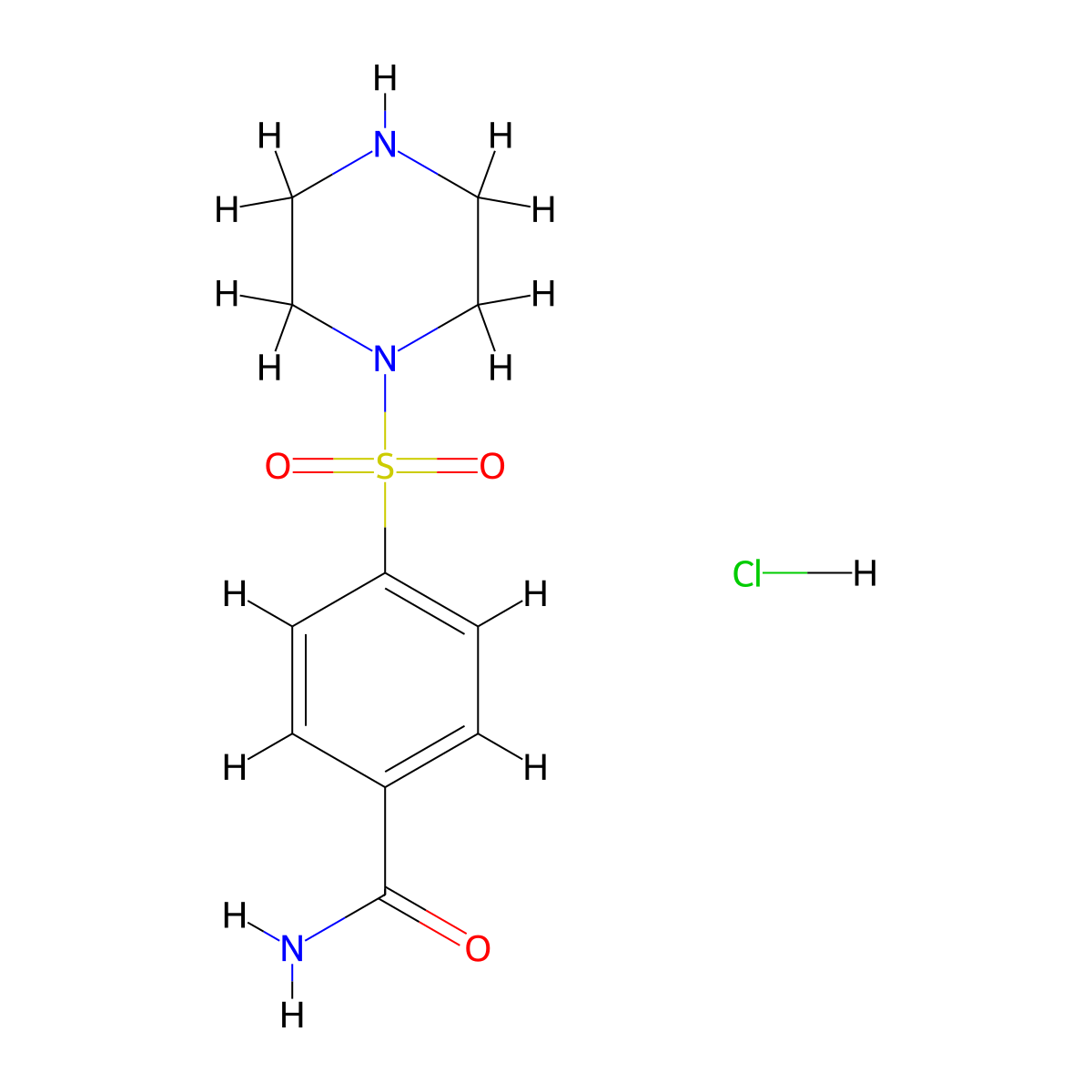 4-(Piperazine-1-sulfonyl)benzamide hydrochloride molecular structure, CAS 1052547-95-1