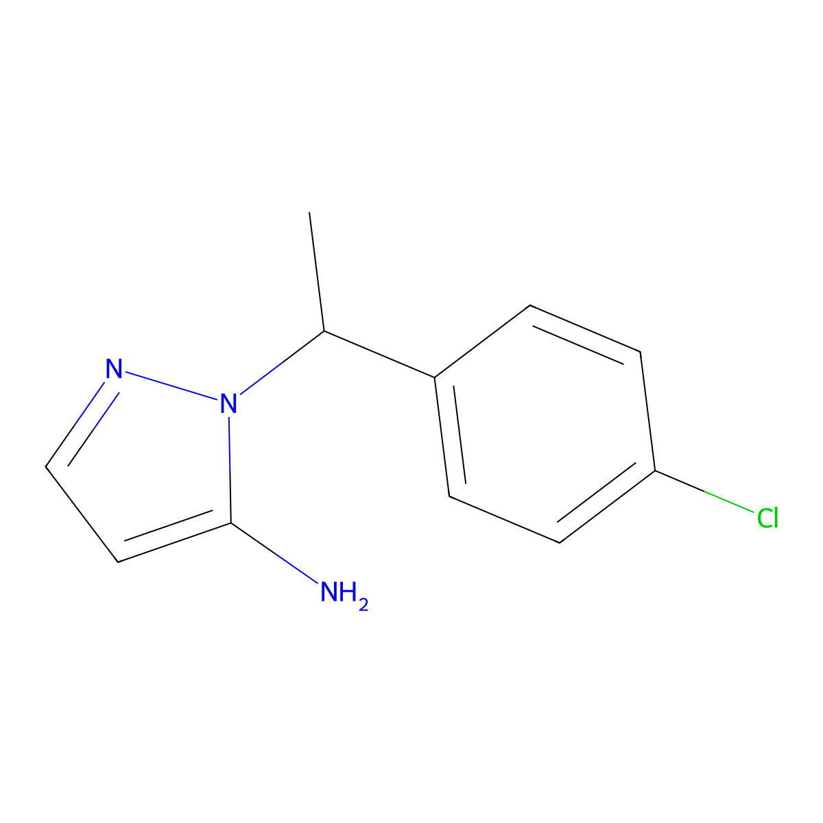 1-(1-(4-Chlorophenyl)ethyl)-1H-pyrazol-5-amine molecular structure, CAS 1052547-97-3