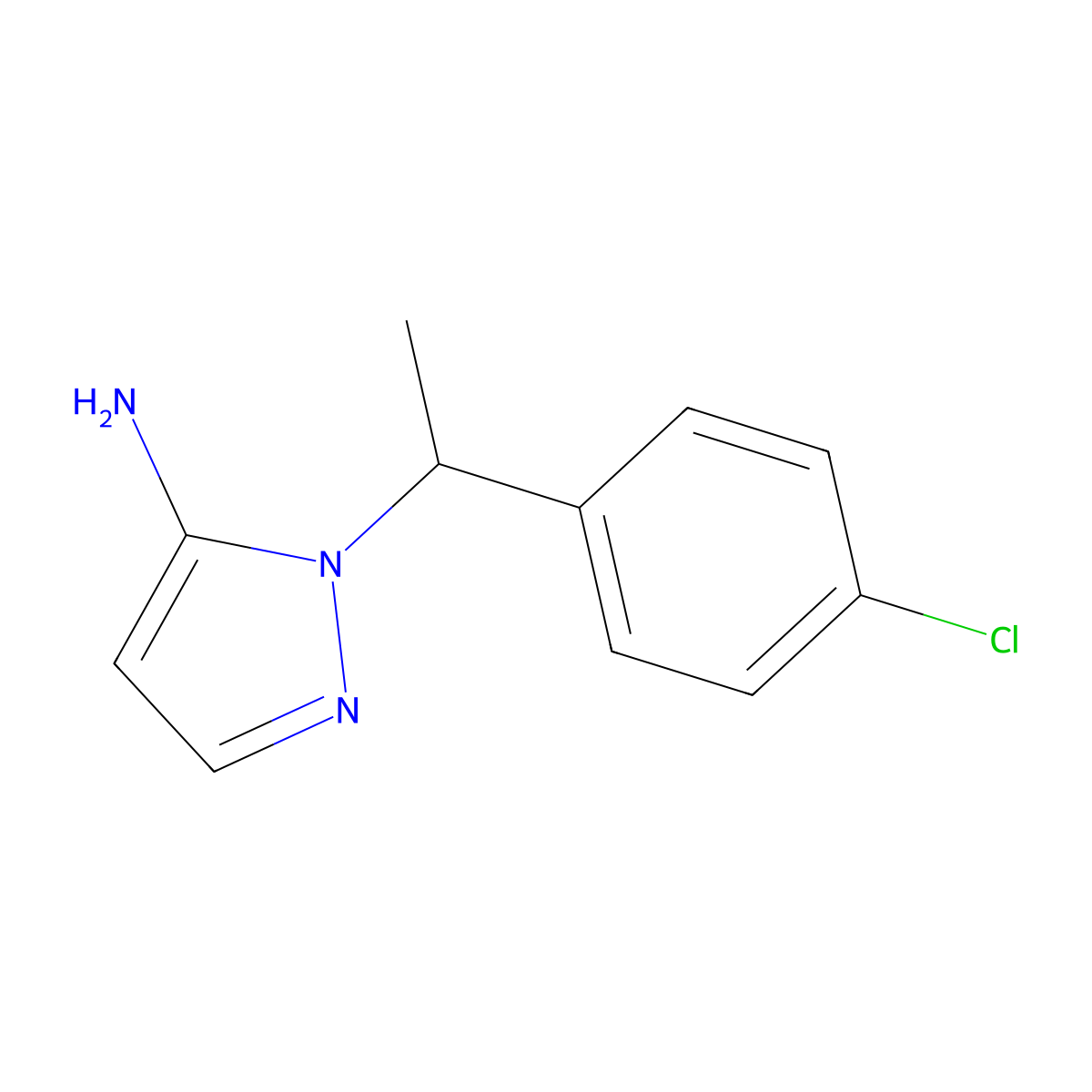 1-(1-(4-Chlorophenyl)ethyl)-1H-pyrazol-5-amine molecular structure, CAS 1052547-97-3