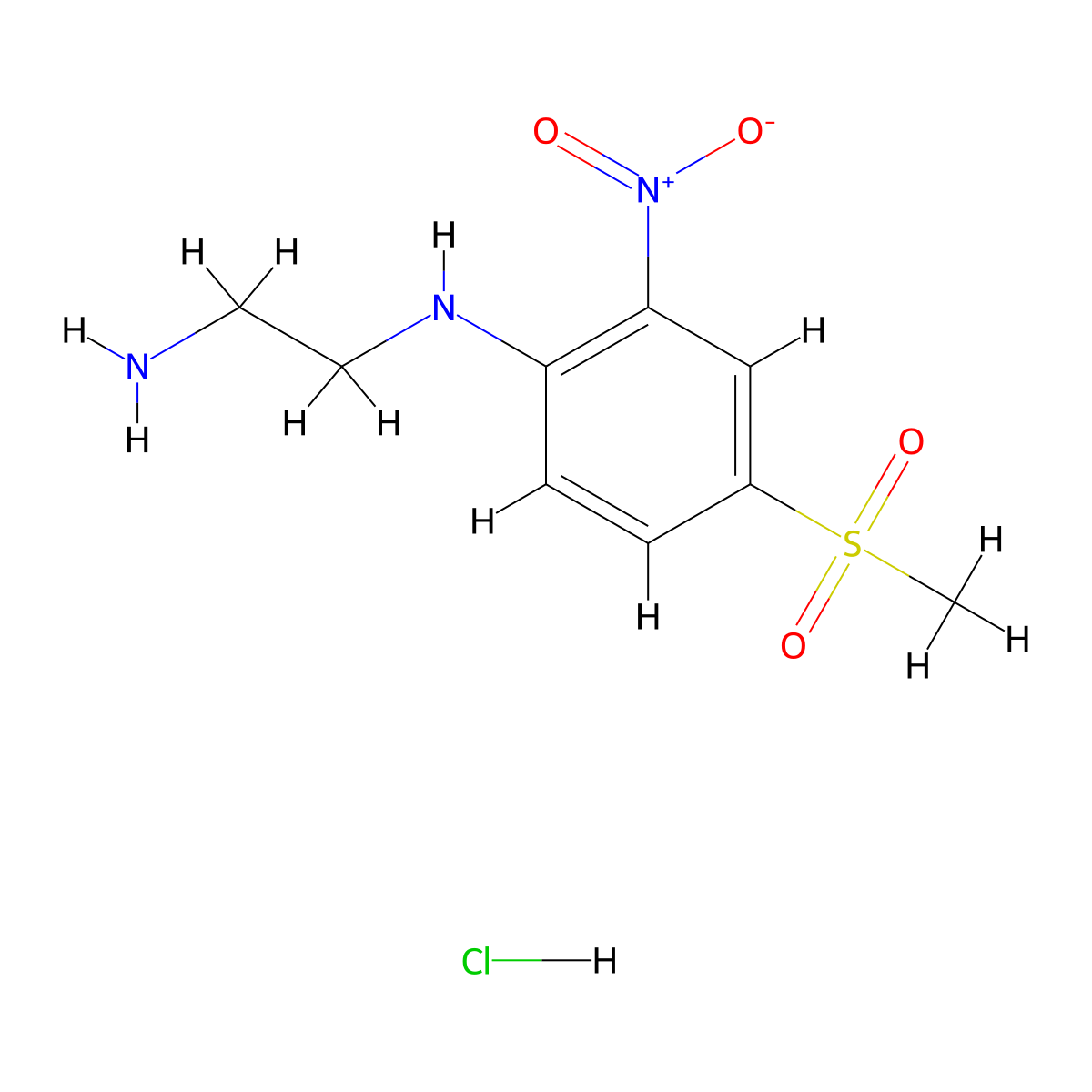 N-(2-Aminoethyl)-4-methanesulfonyl-2-nitroaniline hydrochloride molecular structure, CAS 1052547-98-4