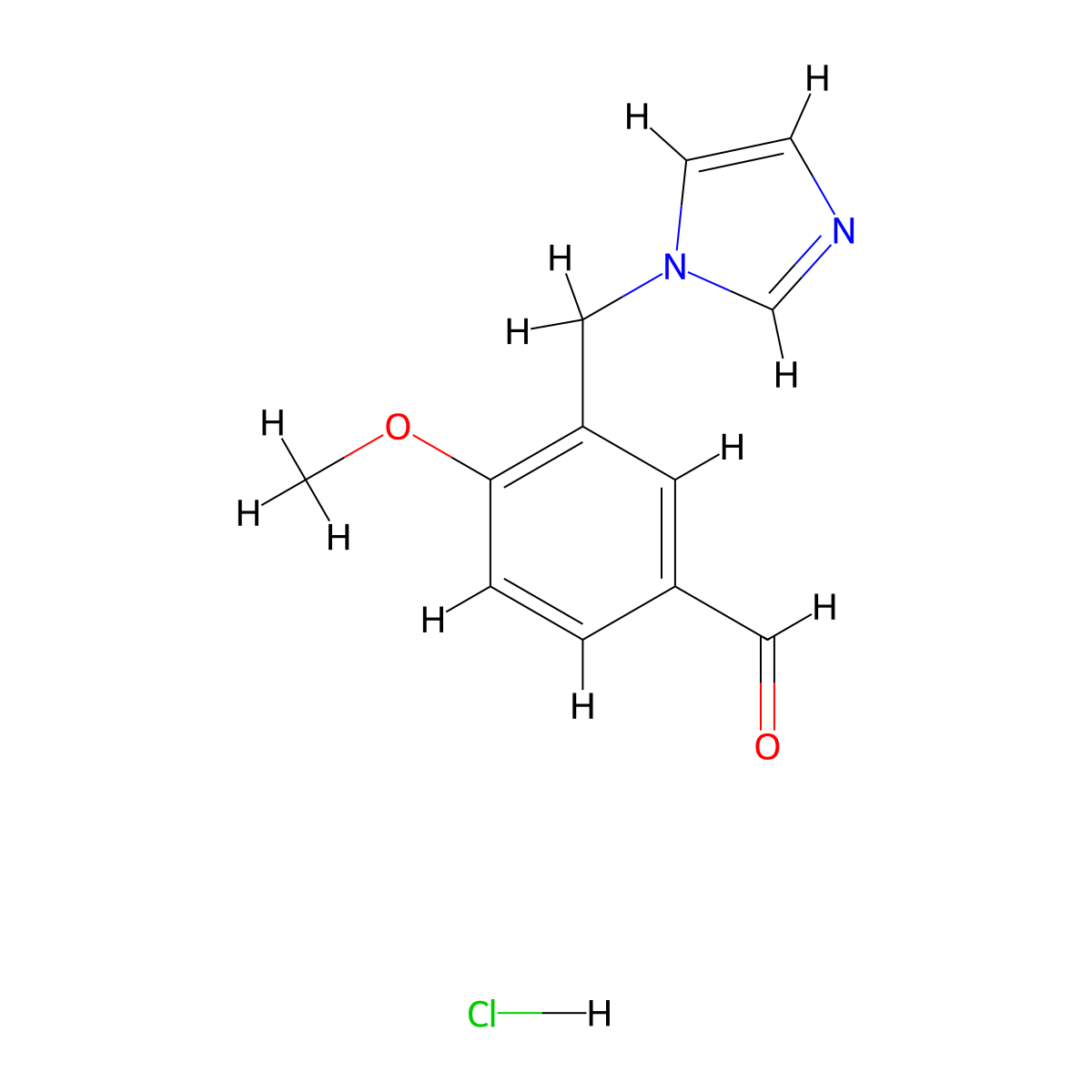 3-((1H-Imidazol-1-yl)methyl)-4-methoxybenzaldehyde hydrochloride molecular structure, CAS 1052548-39-6