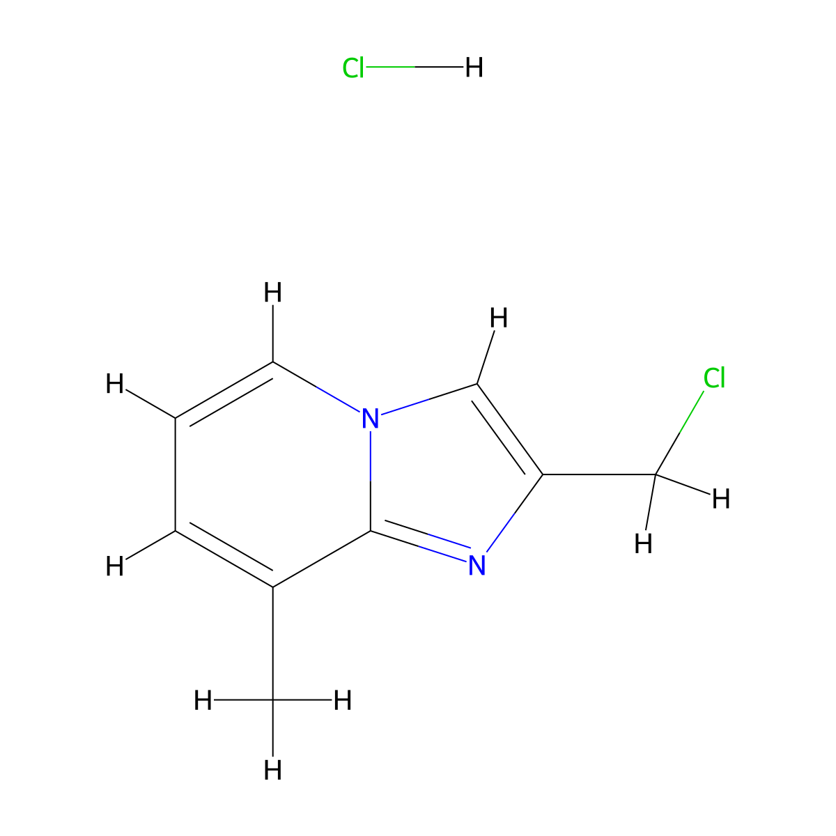 2-(Chloromethyl)-8-methylimidazo[1,2-a]pyridine hydrochloride molecular structure, CAS 1052548-78-3