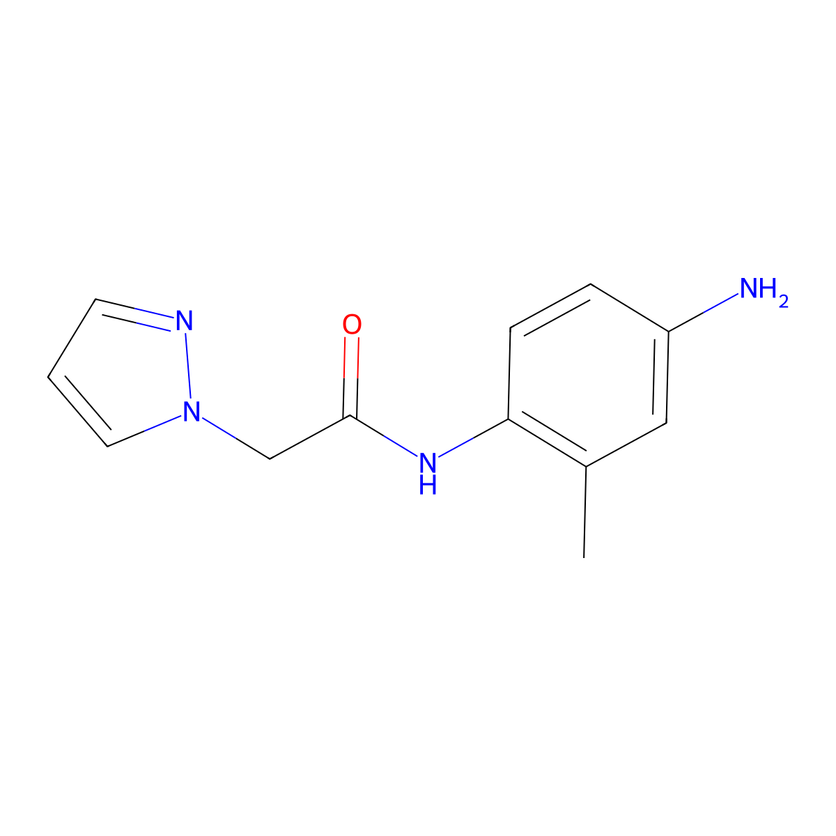 N-(4-amino-2-methylphenyl)-2-(1H-pyrazol-1-yl)acetamide molecular structure, CAS 1052549-33-3