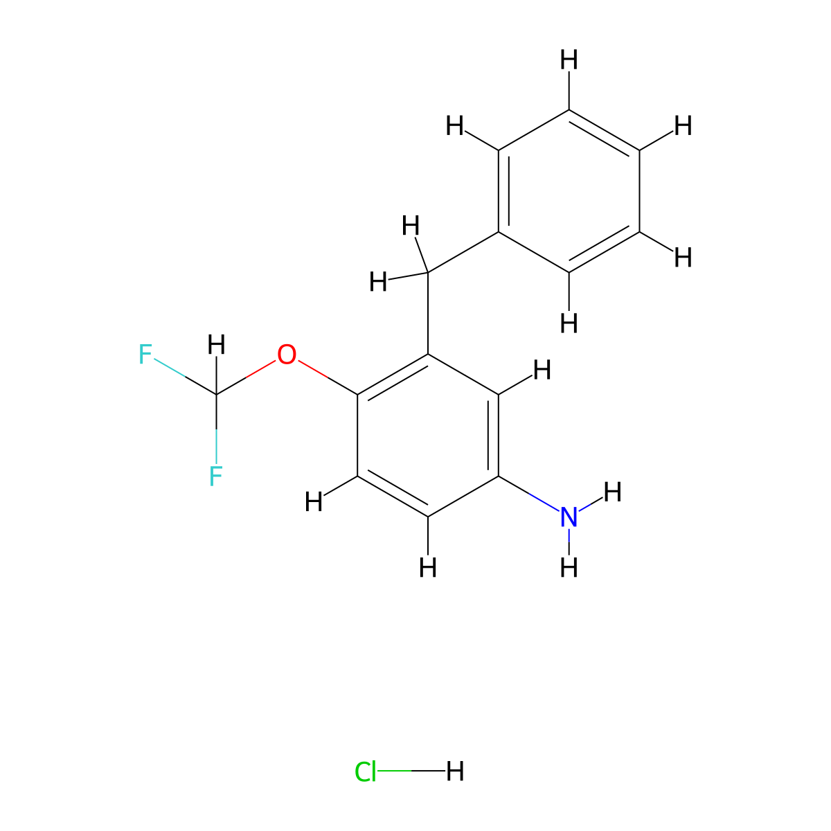 3-Benzyl-4-(difluoromethoxy)aniline hydrochloride molecular structure, CAS 1052549-39-9