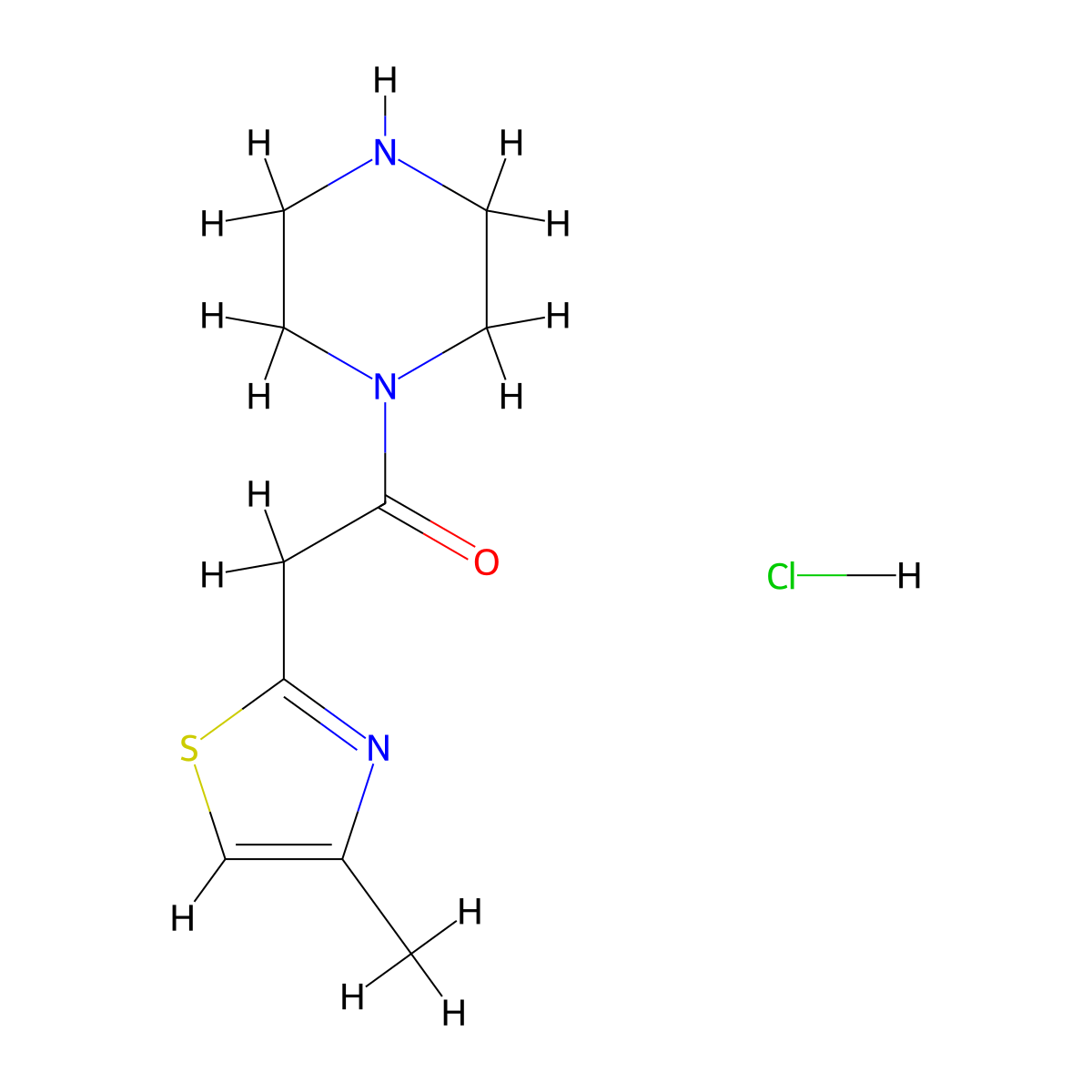 1-[(4-Methyl-1,3-thiazol-2-yl)acetyl]piperazine hydrochloride molecular structure, CAS 1052549-44-6