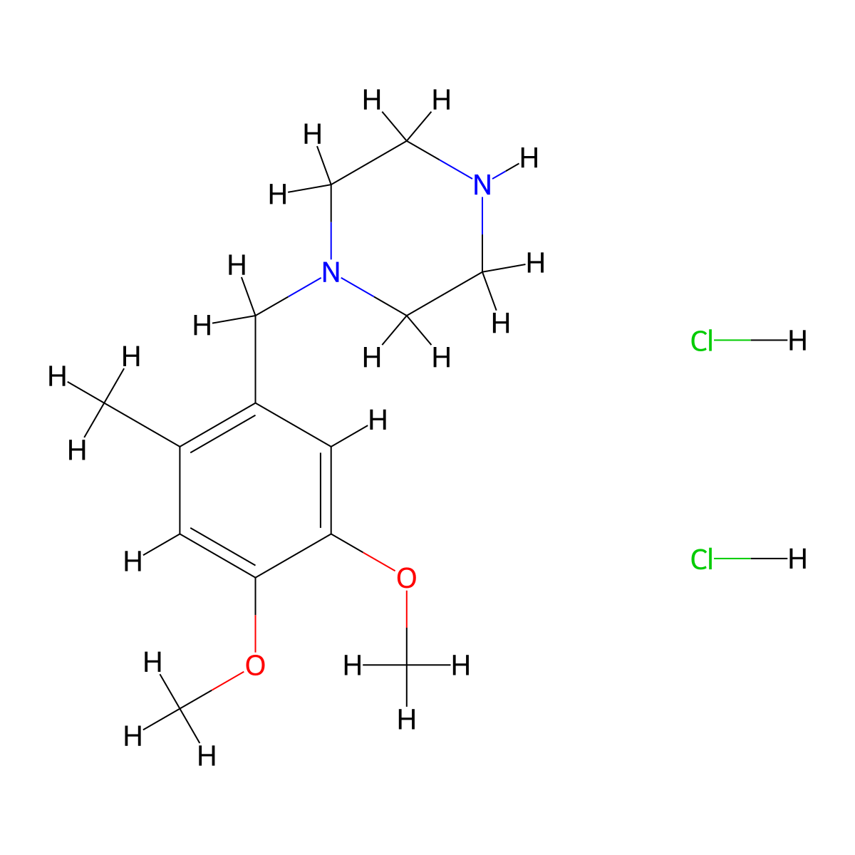 1-[(4,5-Dimethoxy-2-methylphenyl)methyl]piperazine dihydrochloride molecular structure, CAS 1052549-49-1