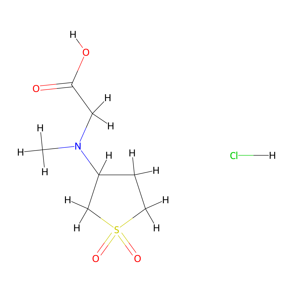 2-[(1,1-Dioxo-1lambda6-thiolan-3-yl)(methyl)amino]acetic acid hydrochloride molecular structure, CAS 1052550-21-6