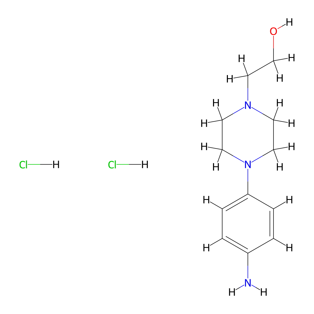 2-[4-(4-Amino-phenyl)-piperazin-1-yl]-ethanol dihydrochloride molecular structure, CAS 1052550-29-4