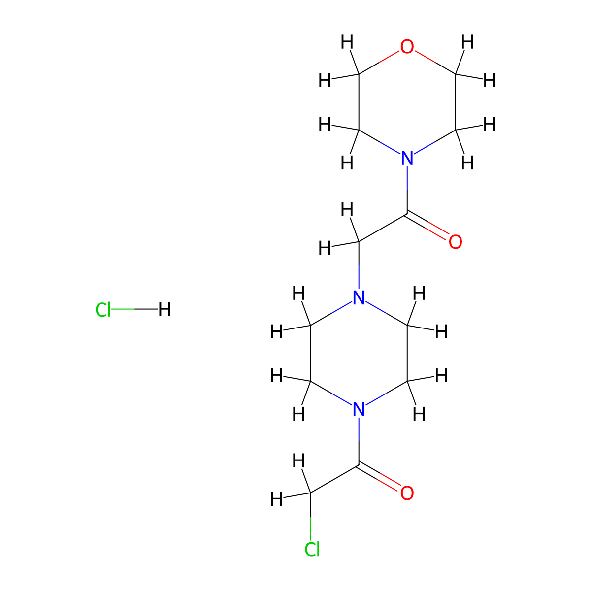 2-Chloro-1-{4-[2-(morpholin-4-yl)-2-oxoethyl]piperazin-1-yl}ethan-1-one hydrochloride molecular structure, CAS 1052550-41-0