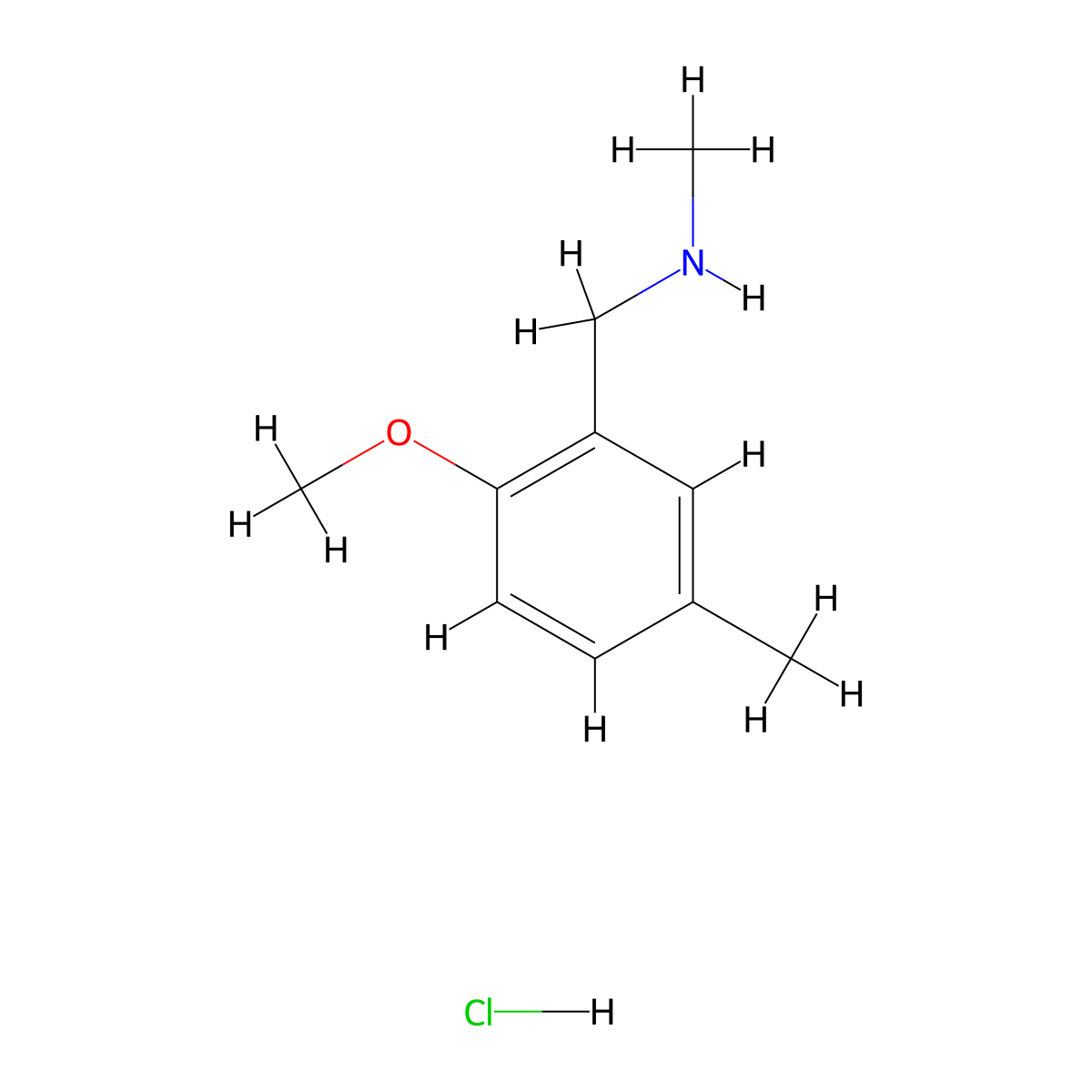N-(2-methoxy-5-methylbenzyl)-N-methylamine hydrochloride molecular structure, CAS 1052550-44-3