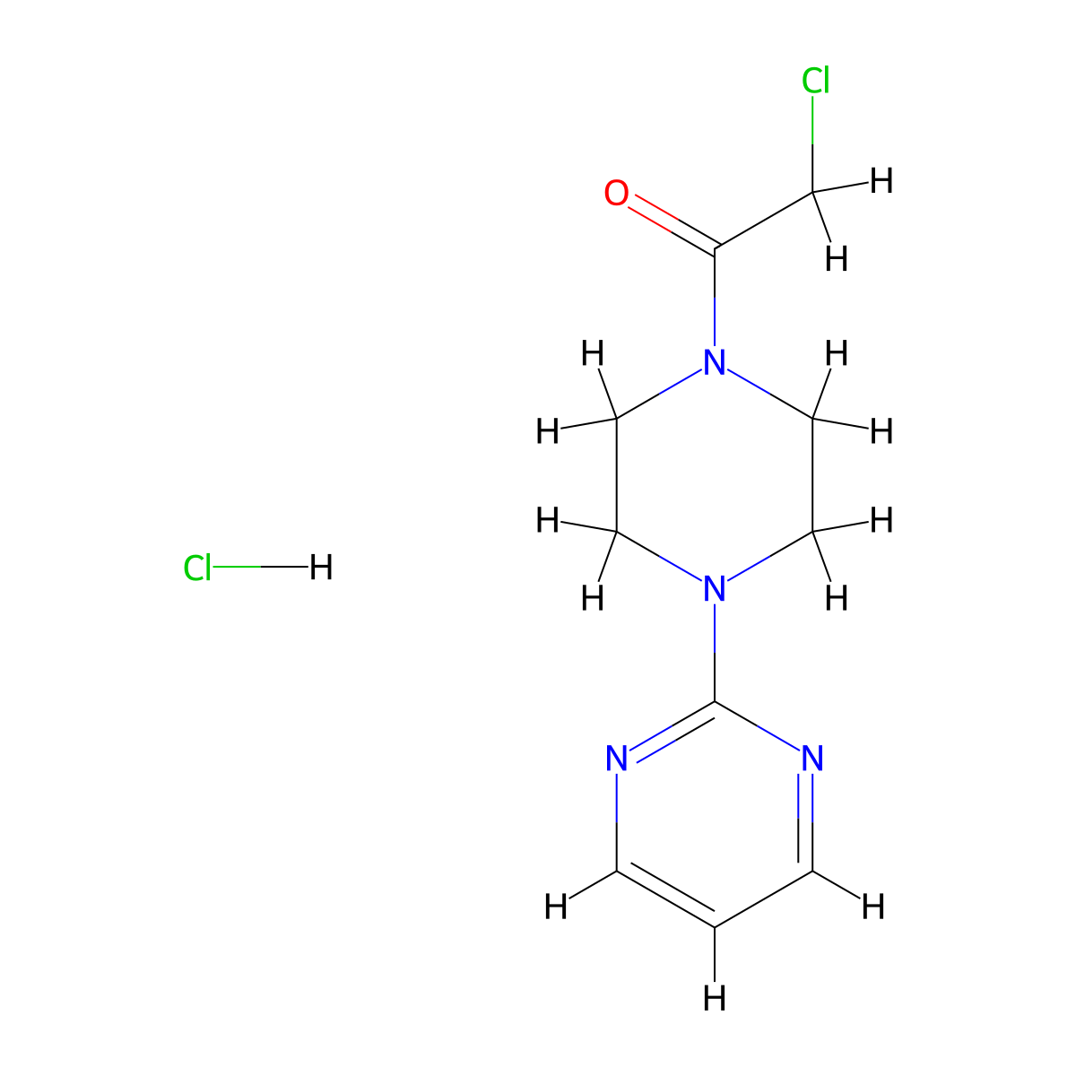 2-Chloro-1-[4-(pyrimidin-2-yl)piperazin-1-yl]ethan-1-one hydrochloride molecular structure, CAS 1052550-58-9