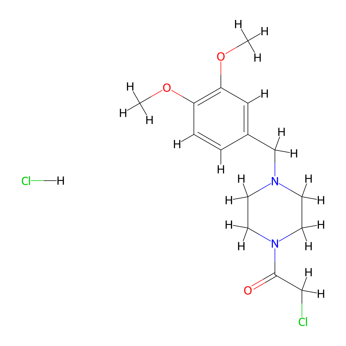 1-(Chloroacetyl)-4-(3,4-dimethoxybenzyl)piperazine hydrochloride molecular structure, CAS 1052550-61-4