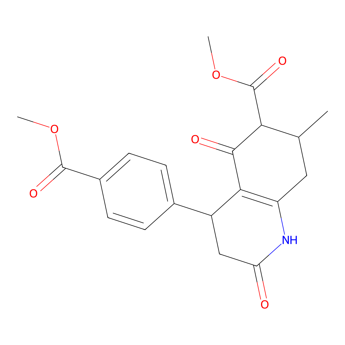 Methyl 4-[4-(methoxycarbonyl)phenyl]-7-methyl-2,5-dioxo-1,2,3,4,5,6,7,8-octahydroquinoline-6-carboxylate molecular structure, CAS 1052550-83-0