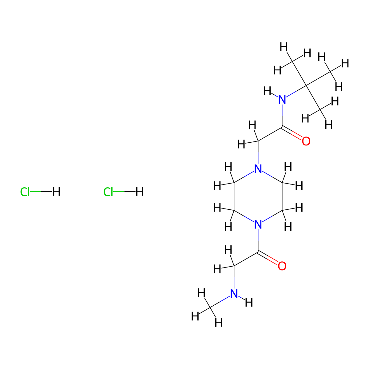 N-tert-butyl-2-{4-[2-(methylamino)acetyl]piperazin-1-yl}acetamide dihydrochloride molecular structure, CAS 1052551-29-7