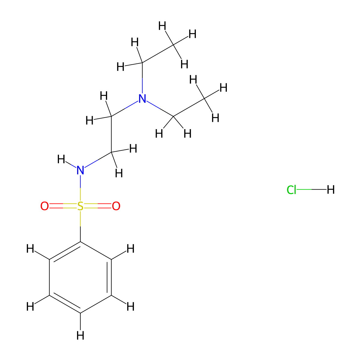 N-[2-(diethylamino)ethyl]benzenesulfonamide hydrochloride molecular structure, CAS 1052551-39-9